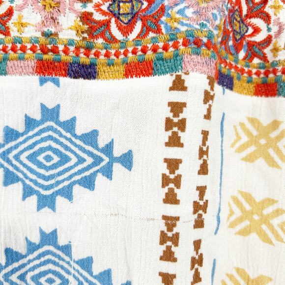 Savanna Jane Womens Boho Southwestern Aztec Print Flutter Sleeve Blouse Size 1X - Picture 8 of 9